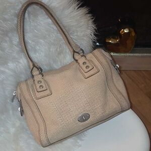Fossil Beige Satchel Bag